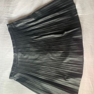 Jcrew Pleated Faux Leather Skirt